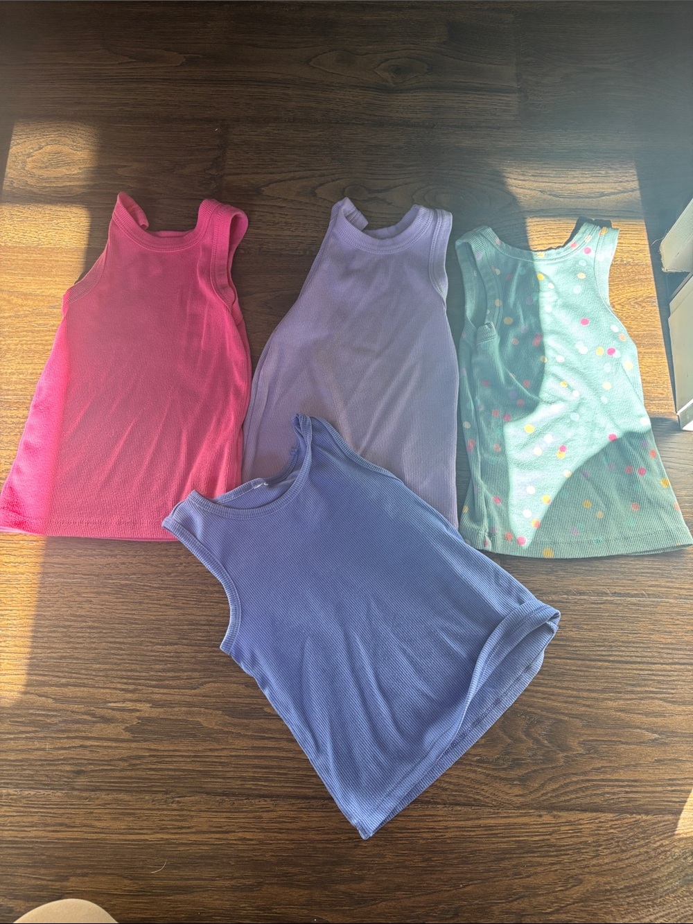 Girls Sleeveless Rib Tank Tops - Assorted Colors